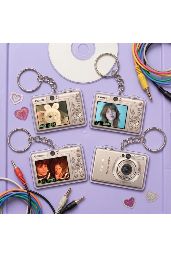Custom Digital Camera Acrylic Keychain, Personalized Y2K Photo Keyring, Retro Digicam Bag Charm, Kpop Anime Friendship Gift, Y2K Aesthetic (1 keychain)