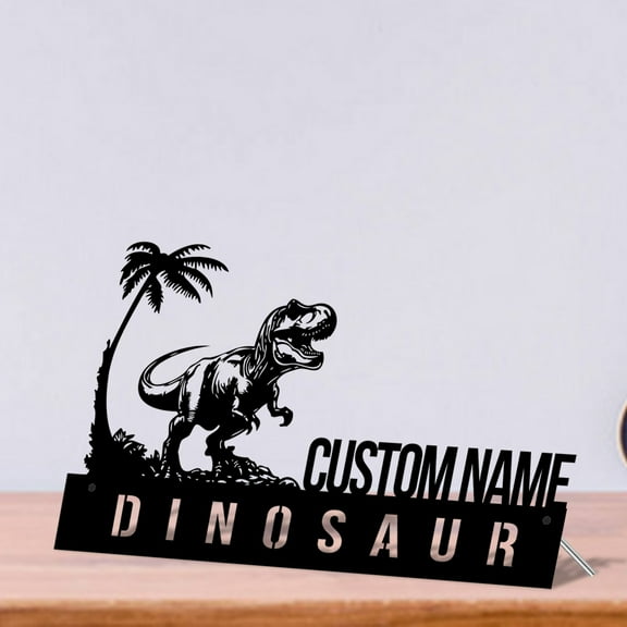 Custom Dinosaur Desk Name Plate Wedge Personalized T-Rex Nameplate Office Sign Company Shelf Tabletop Plaque Tyrannosaurus