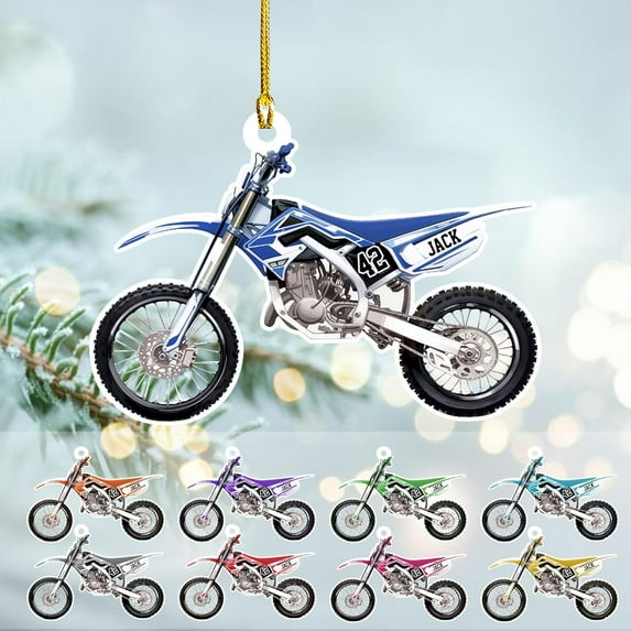 Custom Dirt Bike Acrylic Ornament, Dirt Bike Christmas Ornament 2025, Dirt Bike Player Ornament, Dirt Bike Tree Decor, Dirt Bike 2025, Gifts for Dirt Bike Lovers, Players (DB23) - 3190 (Blue)