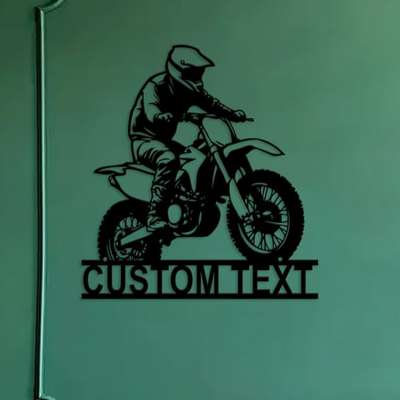 Custom Dirt Bike Metal Wall Art, Dirtbike Metal Sign, Motocross Decor, Biker Name Metal Sign, Motorcycle Biker Gift