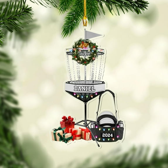 Custom Disc Golf Ornaments 2025 Gift for Disc Golf Lover Disc Golf Ornament for Christmas Xmas Disc Golf Ornament Golfer Gift (DG14) - 3399 (Black)