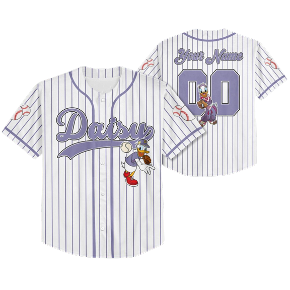 Custom Disney Daisy Duck Baseball Jersey, Daisy Duck Jersey, Custom Disney Daisy Baseball Shirt, Retro Daisy Baseball Jersey