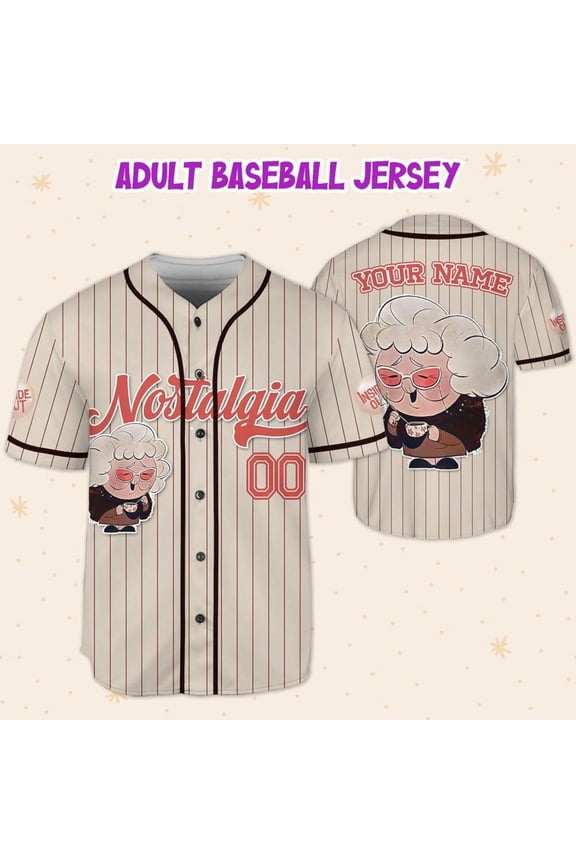 Custom Disney Inside Out Nostalgia Simple Beige Baseball Jersey - Wondermento
