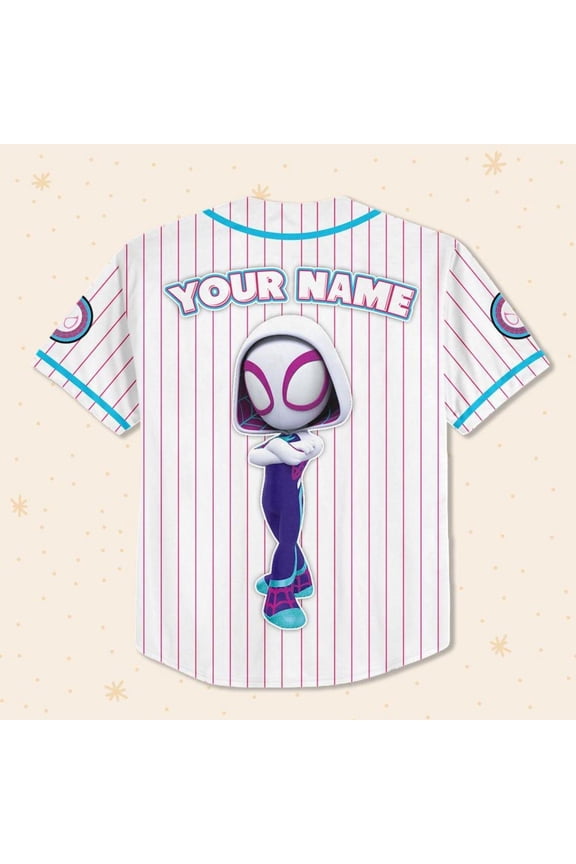 Custom Disney Spidey And Friends Gwen Ghost Spider Baseball Jersey - Wondermento
