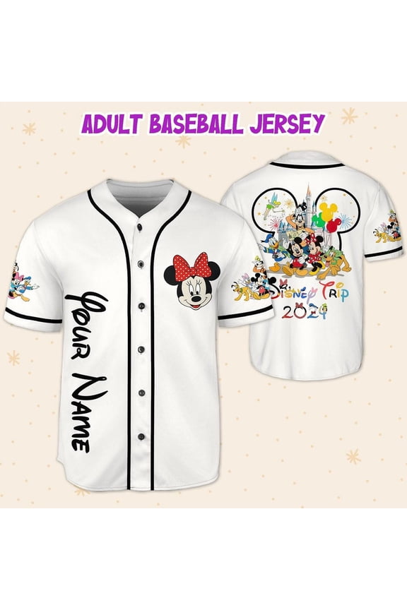 Custom Disneyland Disney Trip With Minnie Mouse 2024 Custom Baseball Jersey - Wondermento