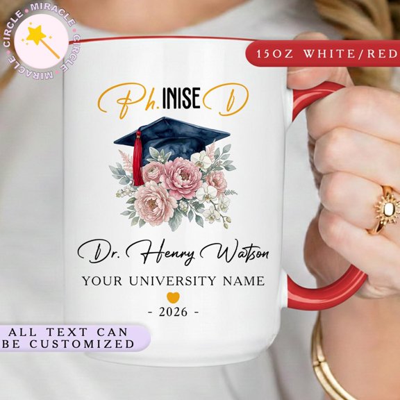 Custom Doctor Mug Personalized PHD Graduation Gift Graduation Gift For Her PhD Graduation