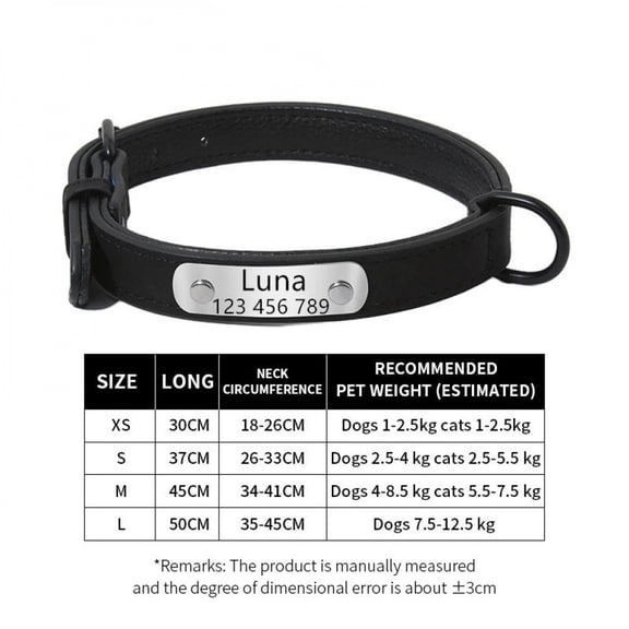 Custom Dog Collars Personalized Leather Dog Collar Name ID Tags For Small Medium Large Dogs Pitbull Bulldog Beagle Correa Perro