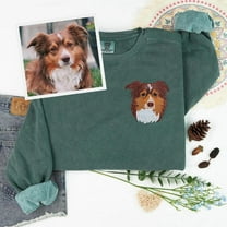 Custom Dog Face Embroidered Sweatshirt, Cat, Dog Lover, Personalized Pet Portrait, Unisex Sweatshirt, LINHKHA