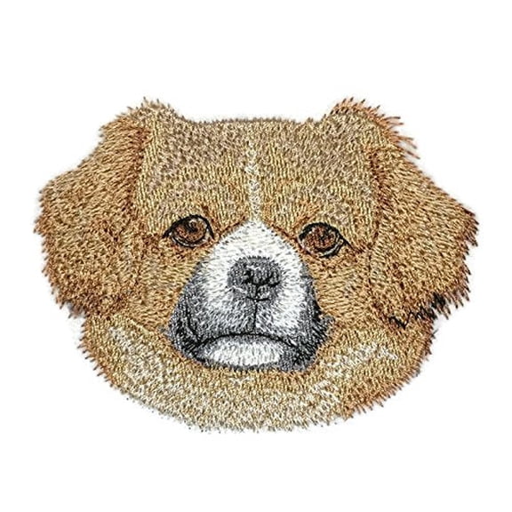 Amazing Custom Dog Face Portraits [ Tibetan Spaniel ] Custom and Unique] Embroidered Iron on/Sew Patch (4" x 43") [Made in USA]