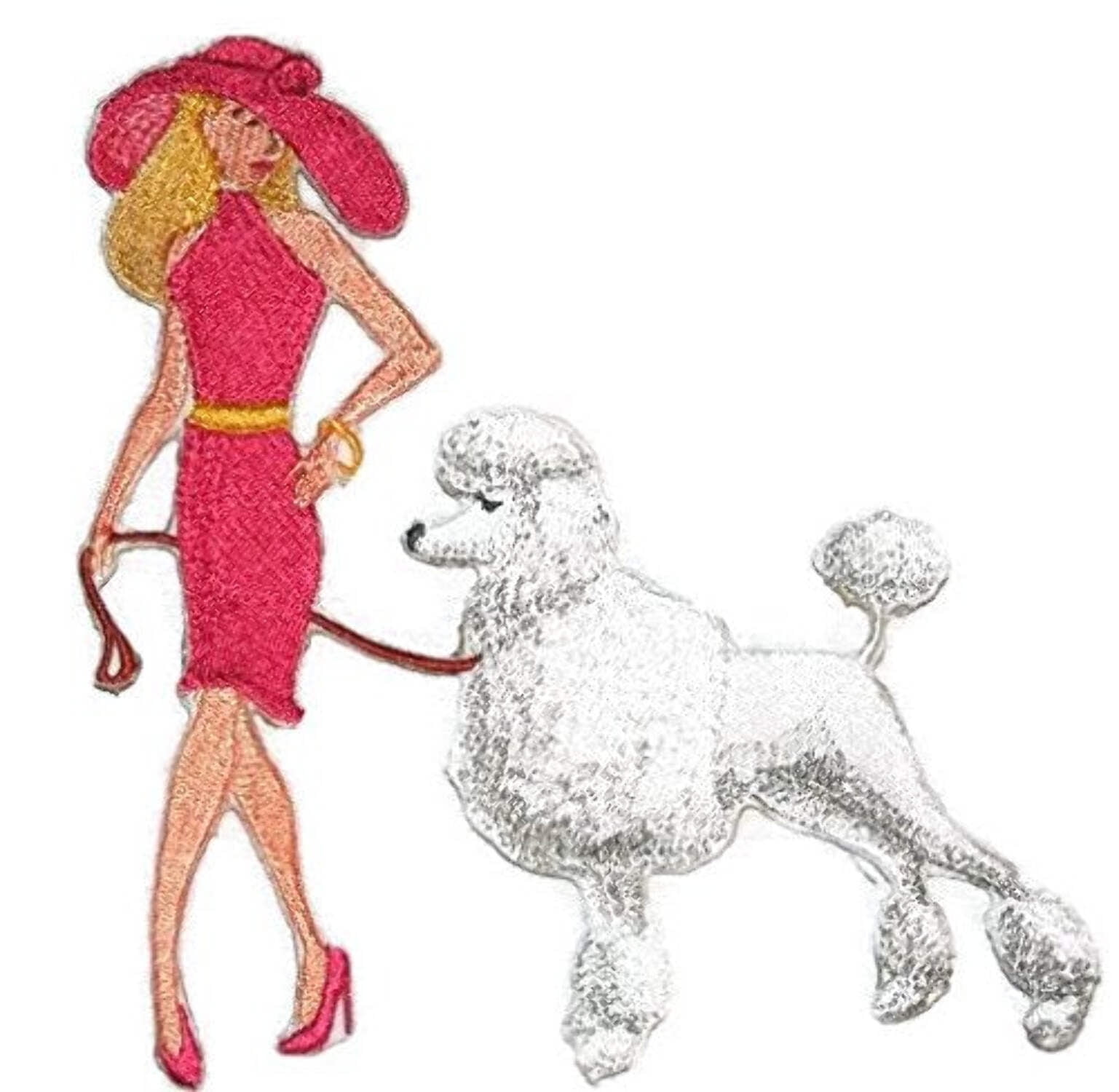 Custom Dog [Fashionista and Poodle ] Embroidered Iron On/Sew Patch [8" x 6"]