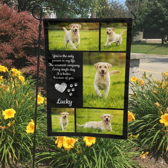 Custom Dog Garden Flag Pet Photo Collage Outdoor Decor Personalized Labrador Gift Dog Love