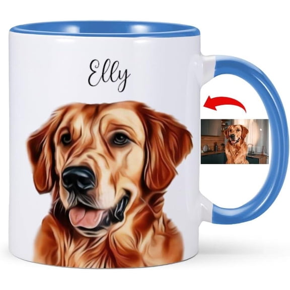 Custom Dog Picture Mug, Personalized Pet Coffee Mug With Name, 11 Oz Customized Dog Photo, Bekilab Ceramic Coffee Mug, 11oz 15oz Gift