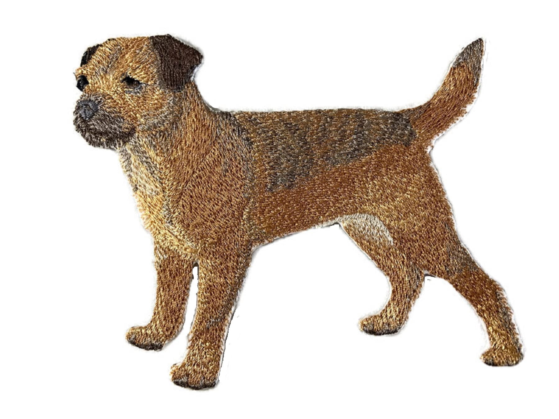 Custom Dog Portrait [Border Terrier] Embroidery Iron On/Sew Patch [5" x 4.5"]