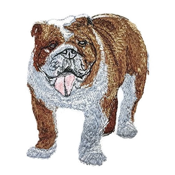 Amazing Custom Dog Portraits [ Bulldog -2 ] Custom and Unique] Embroidered Iron on/Sew Patch (4.5" x 3.5") [Made in USA]