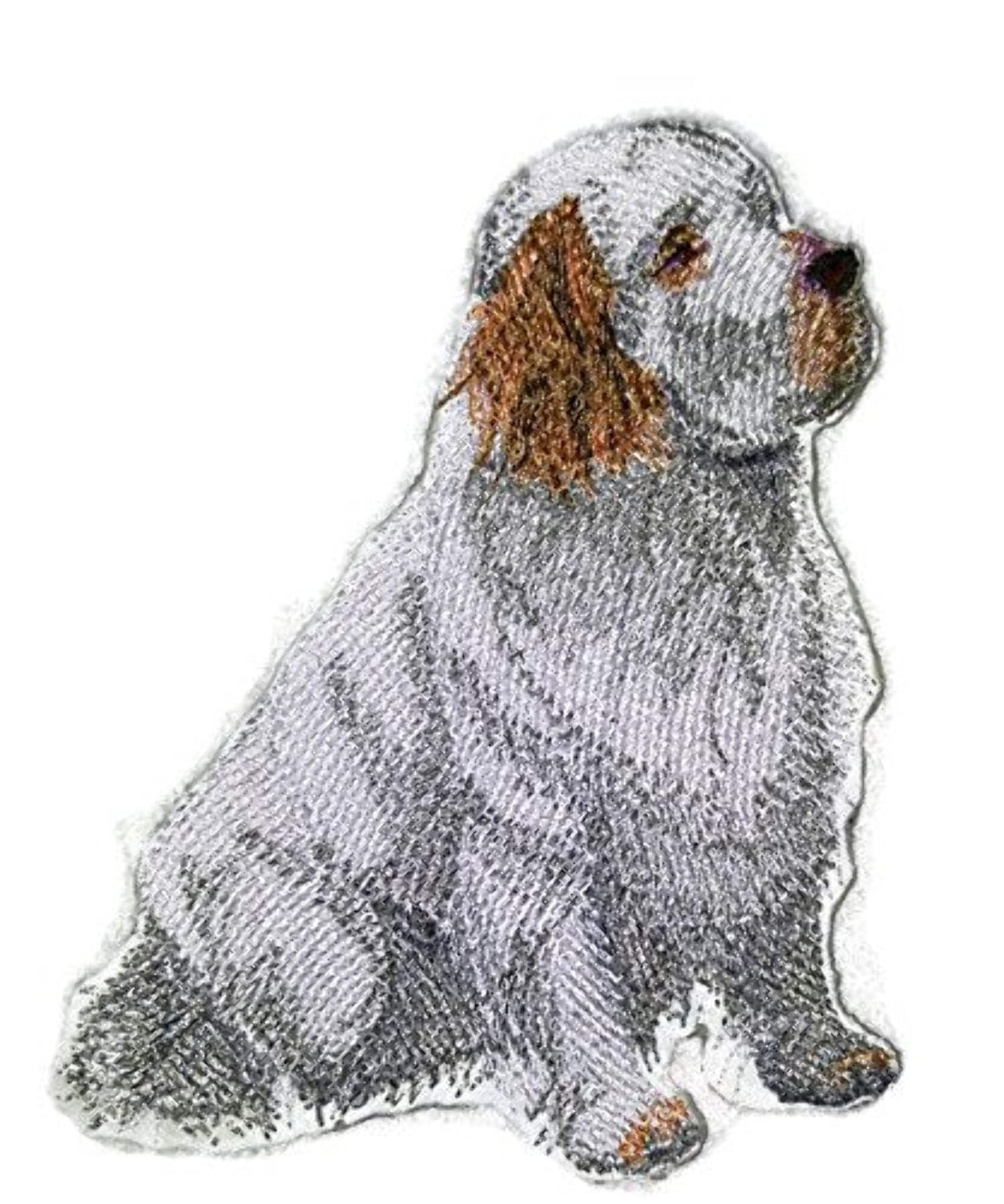 Custom Dog Portraits[Clumber Spaniel] Embroidered Iron On/Sew patch [4.5" x 4]]