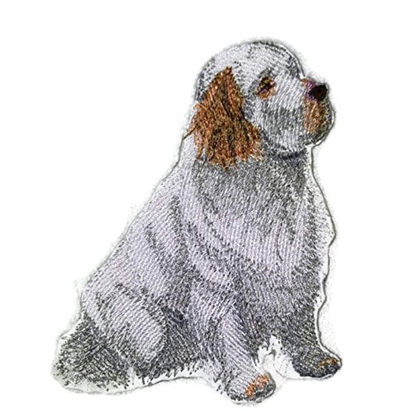 Custom Dog Portraits[Clumber Spaniel] Embroidered Iron On/Sew patch [4.5" x 4]]