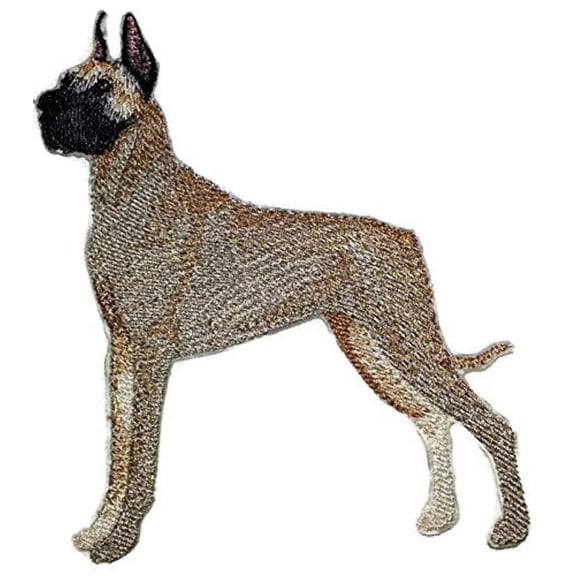 Custom Dog Portraits [Great Dane] Embroidery Iron On/Sew Patch [5.75" x 3.23"]