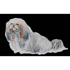 Custom Dog Portraits [Lhasa Apso] Embroidery Iron On/Sew patch [4.5" x 4.2"]