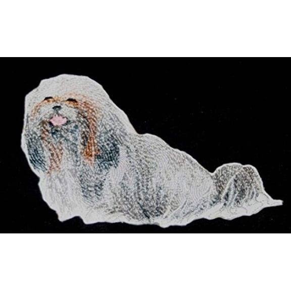 Custom Dog Portraits [Lhasa Apso] Embroidery Iron On/Sew patch [4.5" x 4.2"]