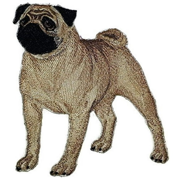Custom Dog Portraits[Pug ] Embroidered Iron On/Sew Patch [6" x 5.5"]