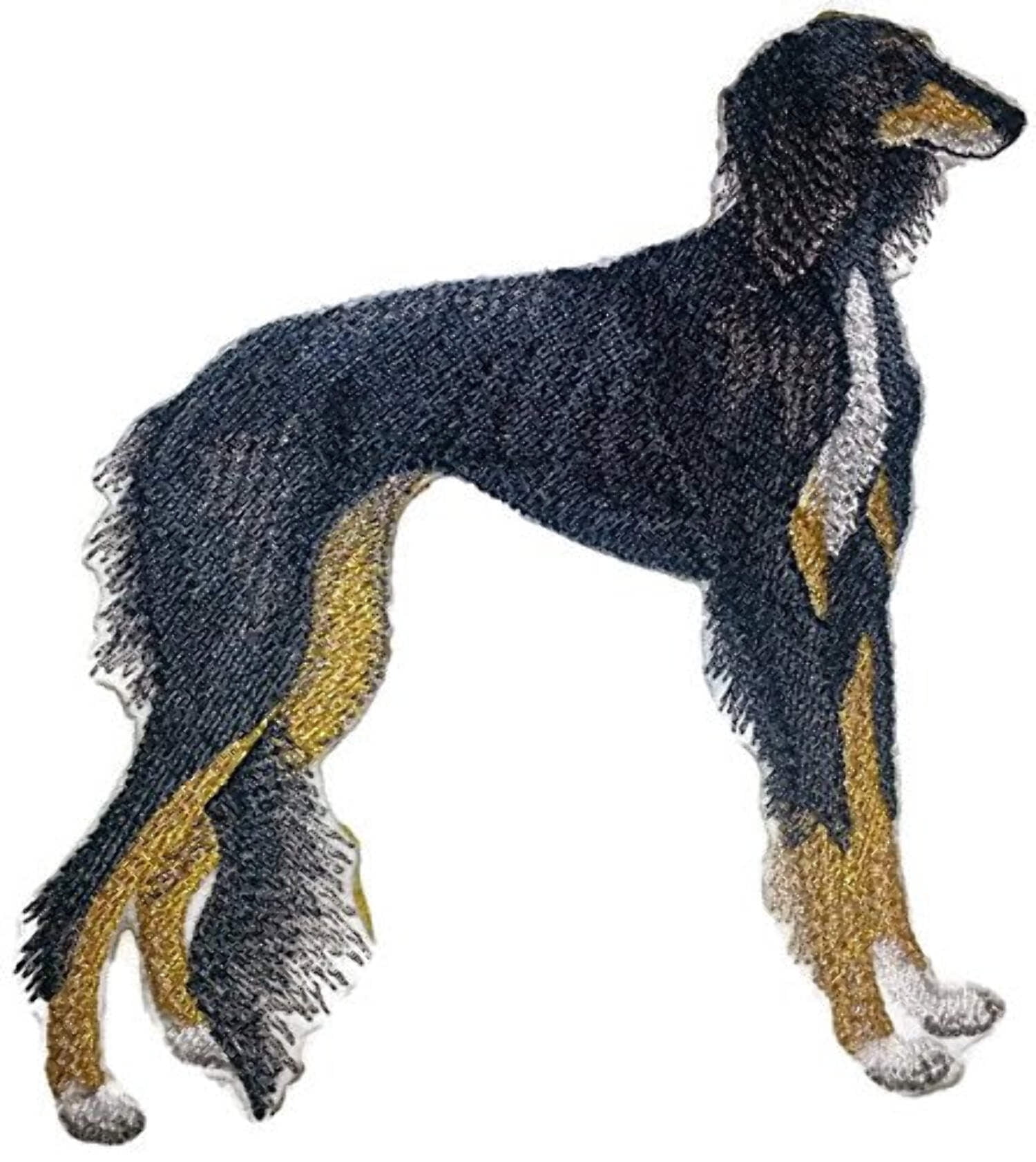 Custom Dog Portraits[Saluki] Embroidered Iron On/Sew patch [5" x 4"]
