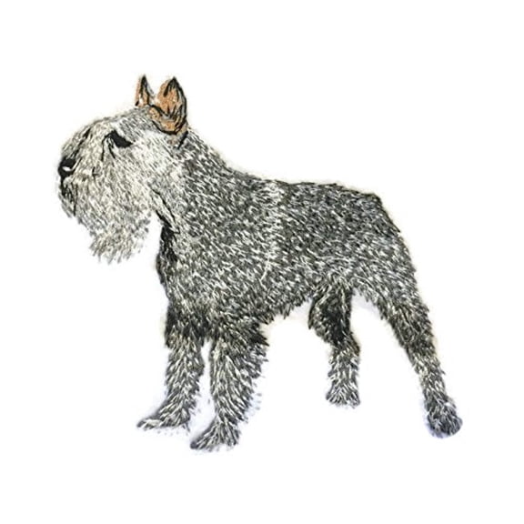 Custom Dog Portraits[ Schnauzer- 2 ]Custom and Unique] Embroidered Iron on/Sew patch [4.5"4"]