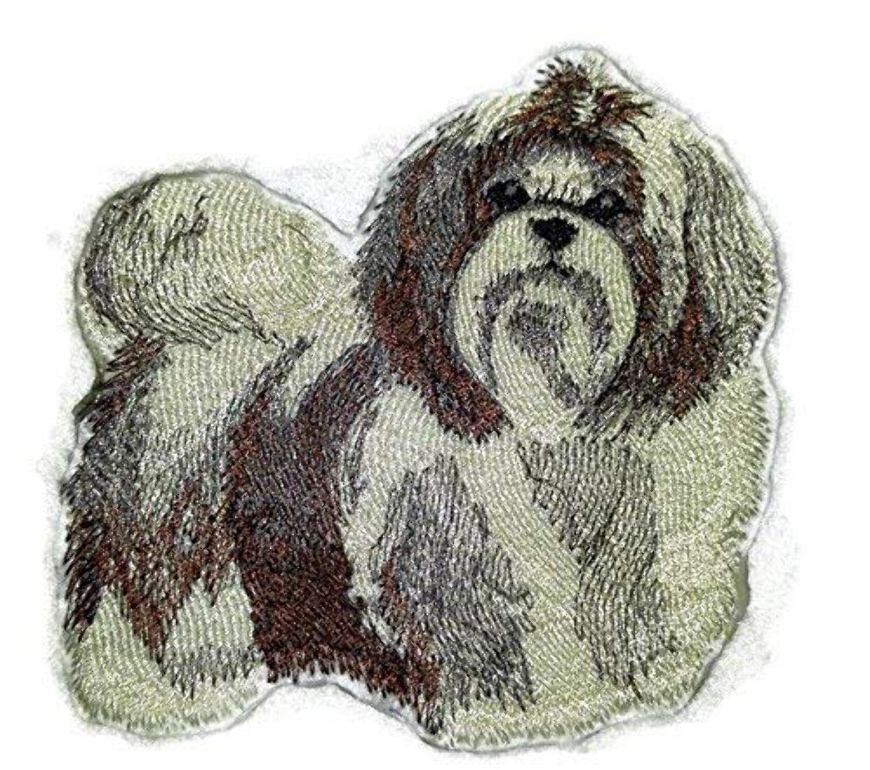 Custom Dog Portraits[Shih Tzu ] Embroidered Iron On/Sew Patch [4" x 4.1"]