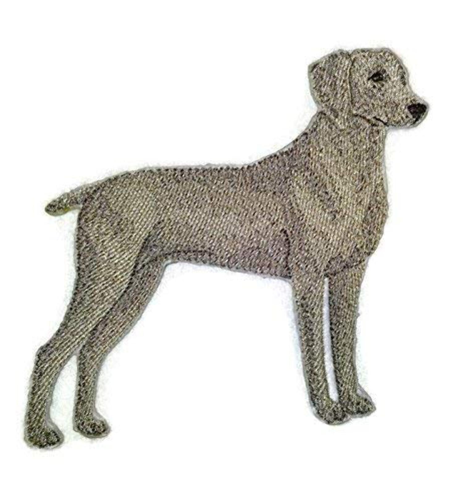 Custom Dog Portraits[Weimaraner] Embroidered Iron On/Sew Patch [5." x 4.8]]