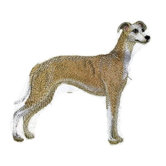 Custom Dog Portraits[Whippet] Embroidered Iron On/Sew Patch [5" x 4]]
