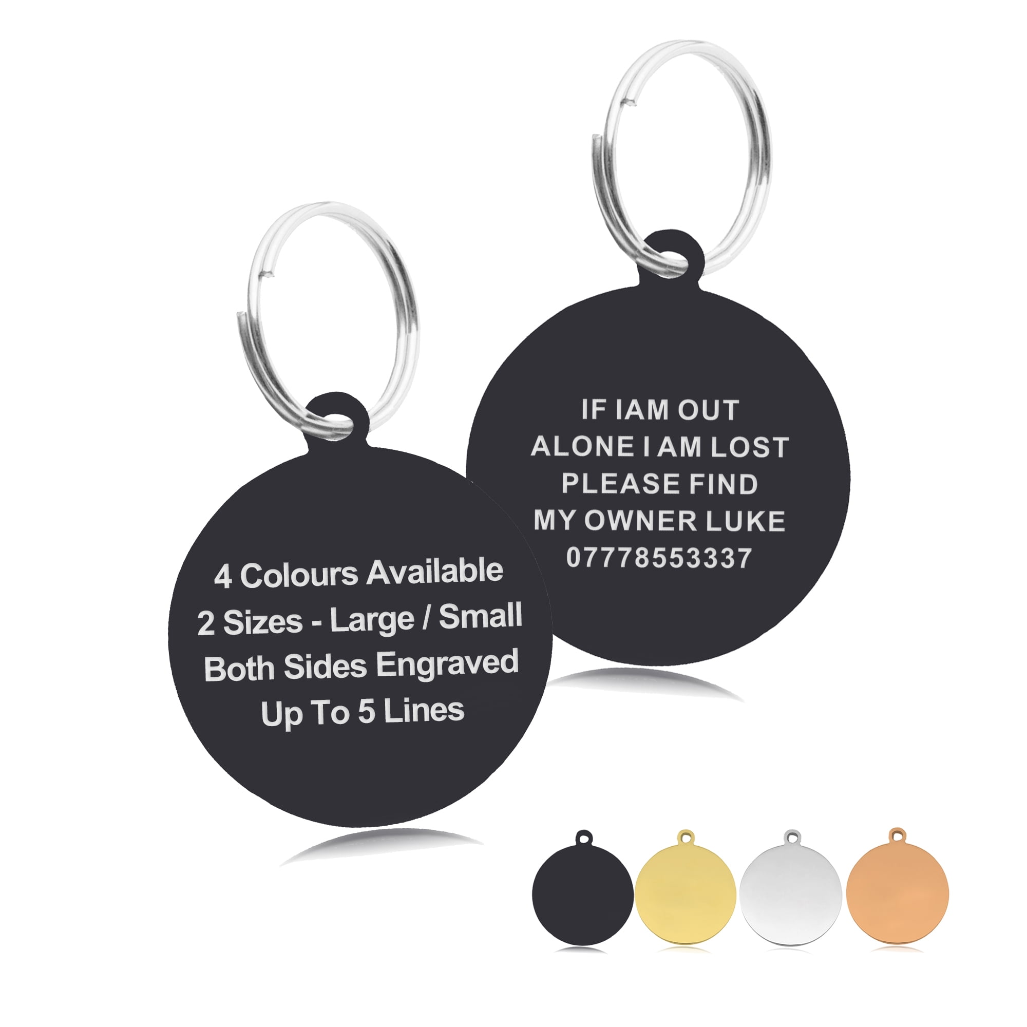 Custom Dog Tag Personalized Stainless Steel Pet ID Collar Tags Custom Text Both Sides Engraved Multi Colors for Dogs and Cats Walmart