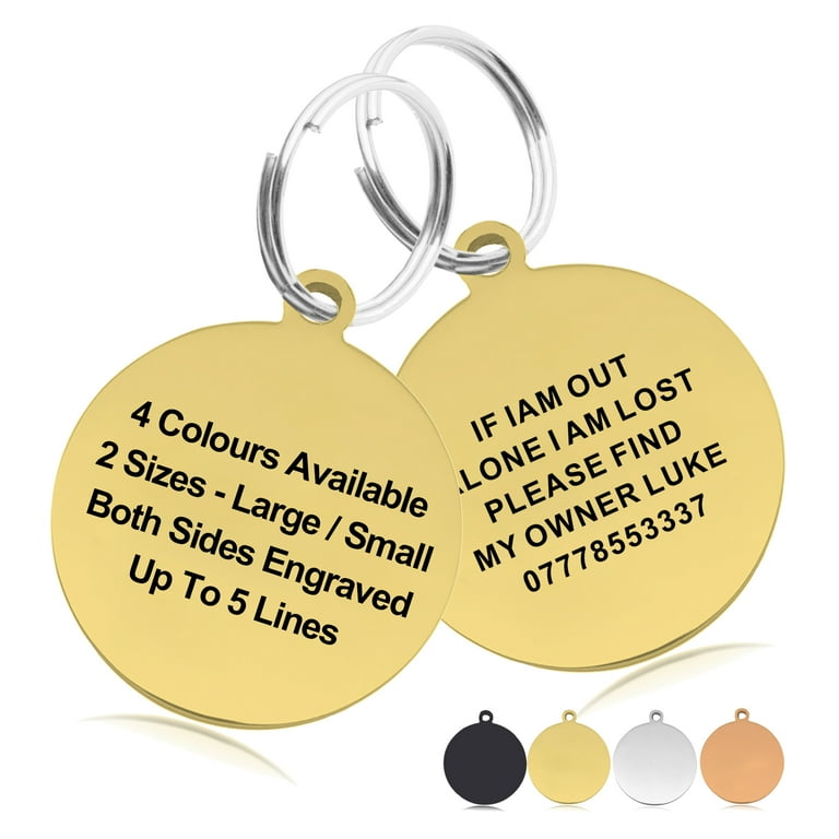 Custom Dog Tag Personalized Stainless Steel Pet ID Collar Tags Custom Text Both Sides Engraved Multi Colors for Dogs and Cats Walmart