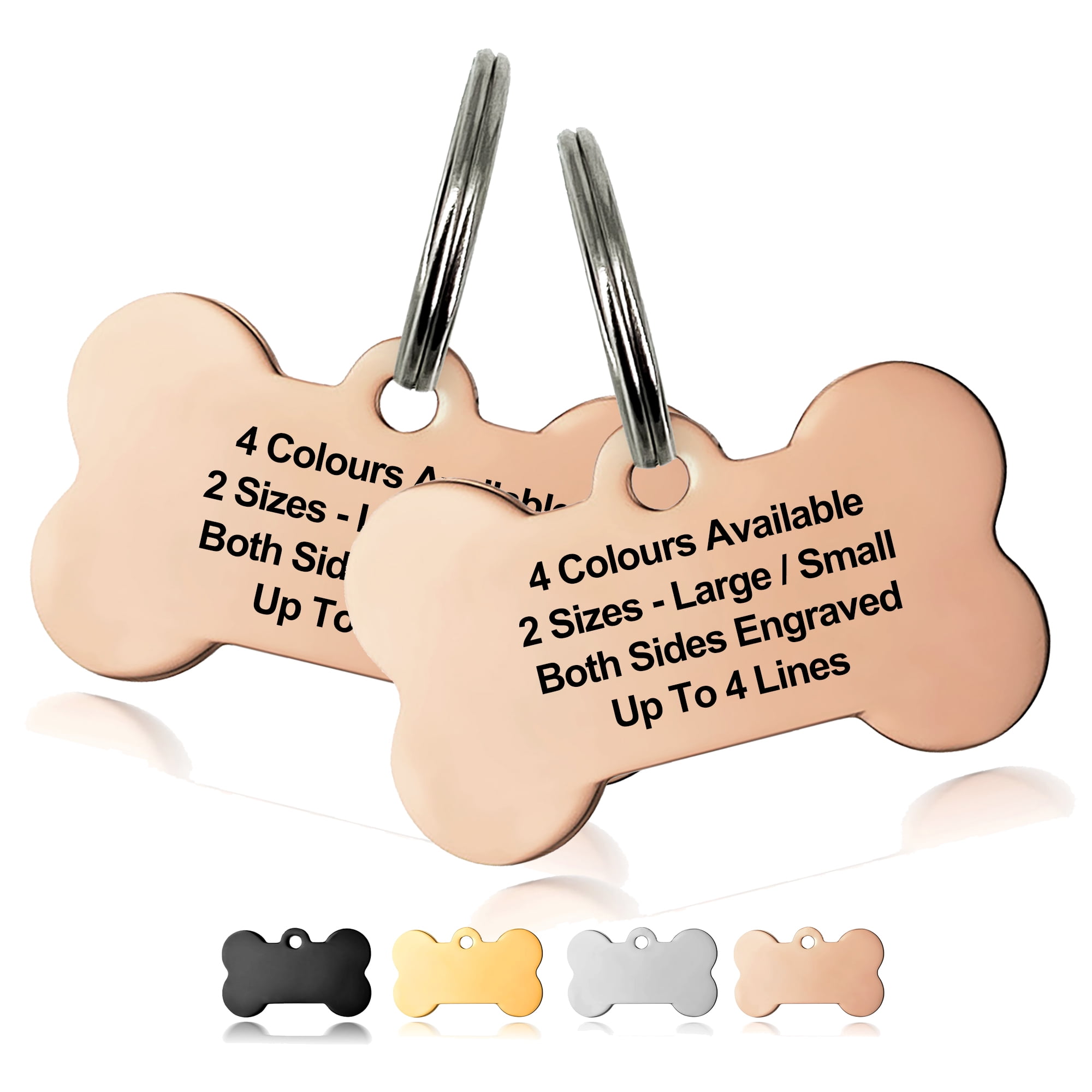 Custom Dog Tag, Personalized Stainless Steel Pet ID Collar Tags, Custom Text Both Sides Engraved