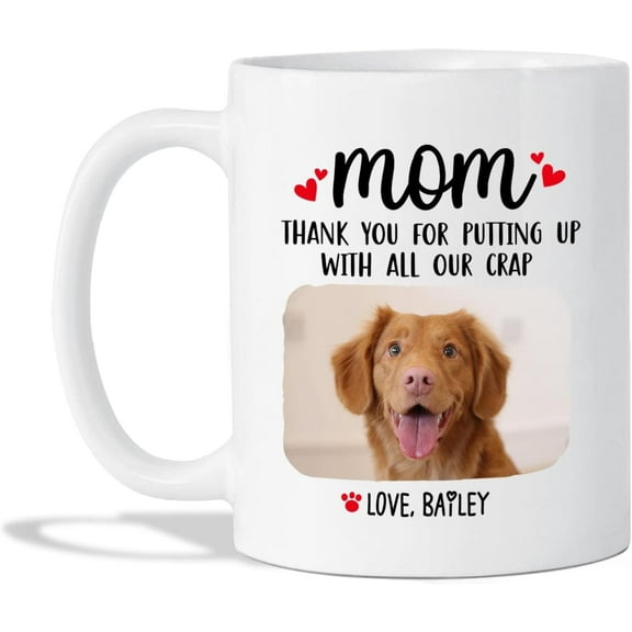 Custom Dog's Name Coffee Cups, I'll Be Watching You Mug, Dog Lovers Gifts For Dog Dad, Dog Mom, Animal Lover Gift For Birthday Christmas, Personalized Photo Tea Cup, White Ceramic Mug 11oz 15oz