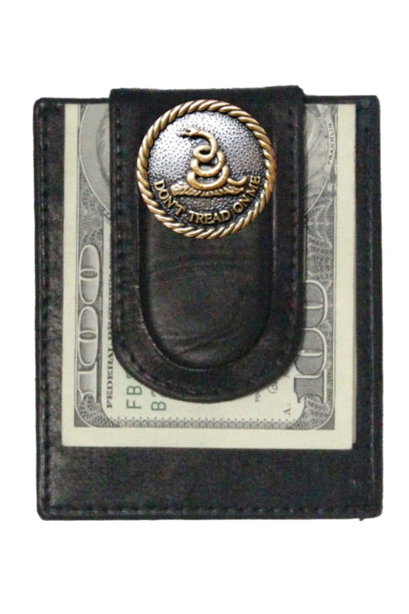 Custom Don't Tread On Me Paul and Taylor Money Clip Wallet Black