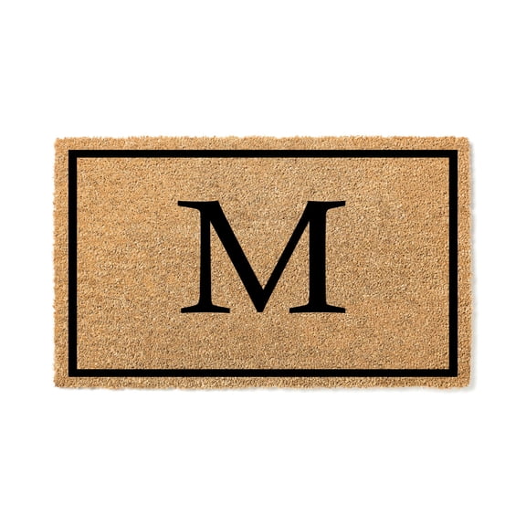 Custom Doormat Simple Monogram Door Mat | Wedding Gift Family Monogram (18" x 30") #1410