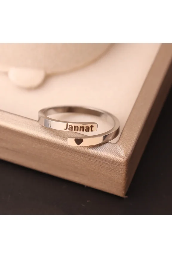Custom Double Name Ring Double Baguette Engraved Ring two Layer wedding ring For Women Couple Lovers Jewelry Bijoux Femme