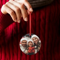 Custom Double-Sided Photo Christmas Ornaments, 3.9" Round Aluminum Personalized Keepsake Decoration
