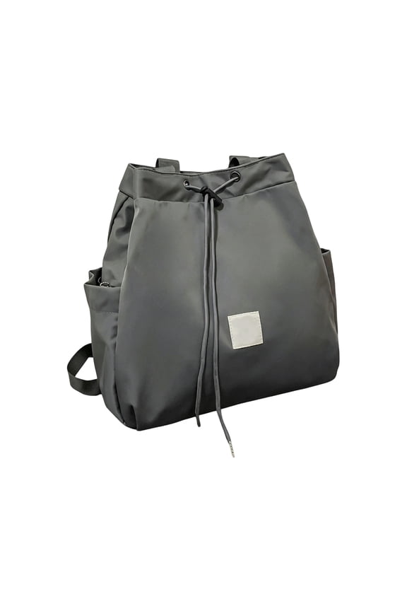 Custom Drawstring Backpacks,Personalized Daypack with Name; Custom Nylon Rucksack, Gift for Adults（Light Gray）