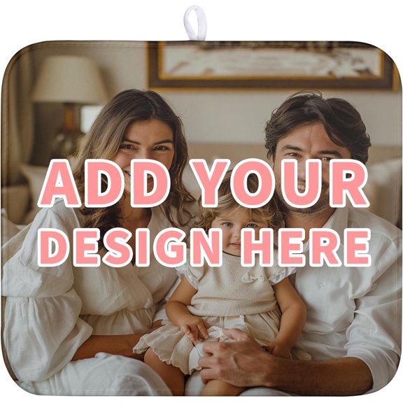 Custom Drying Mat with Picture Text Personalized Photo Dish Drying Mats for Kitchen Counter 16x18 Inch Customized Image Kitchen Accessories Microfiber Absorbent Dish Drying Pad