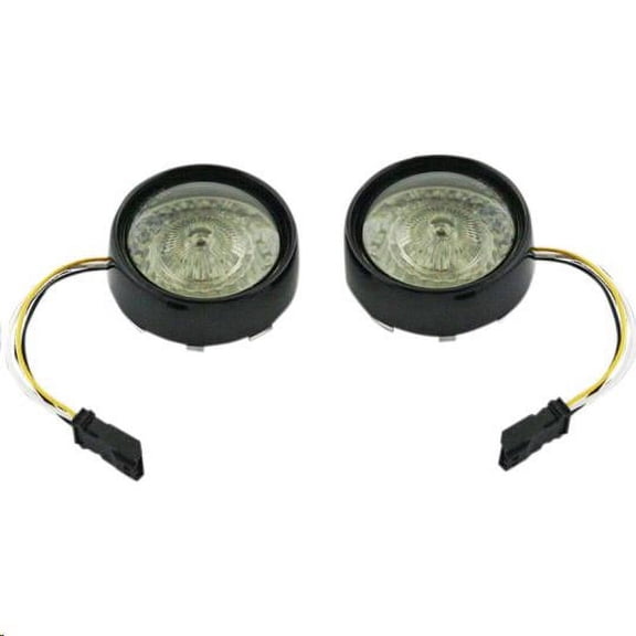 Custom Dynamics PB-BB-AW-JAEBS Bullet Bezel Turn Signal Inserts for Models with Jae Bases - Gloss Black/Smoke Lens