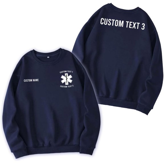 Custom EMT EMS Embroidered Sweatshirt Hoodie Personalized Paramedic Uniform Emergency Medical Technician Shirts Men Women (Sweatshirt, 2XL)