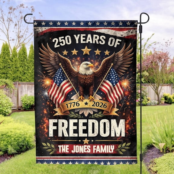 Custom Eagle America 250 Years Patriotic Flag 12x18 POLE NOT INCLUDED Garden Flag