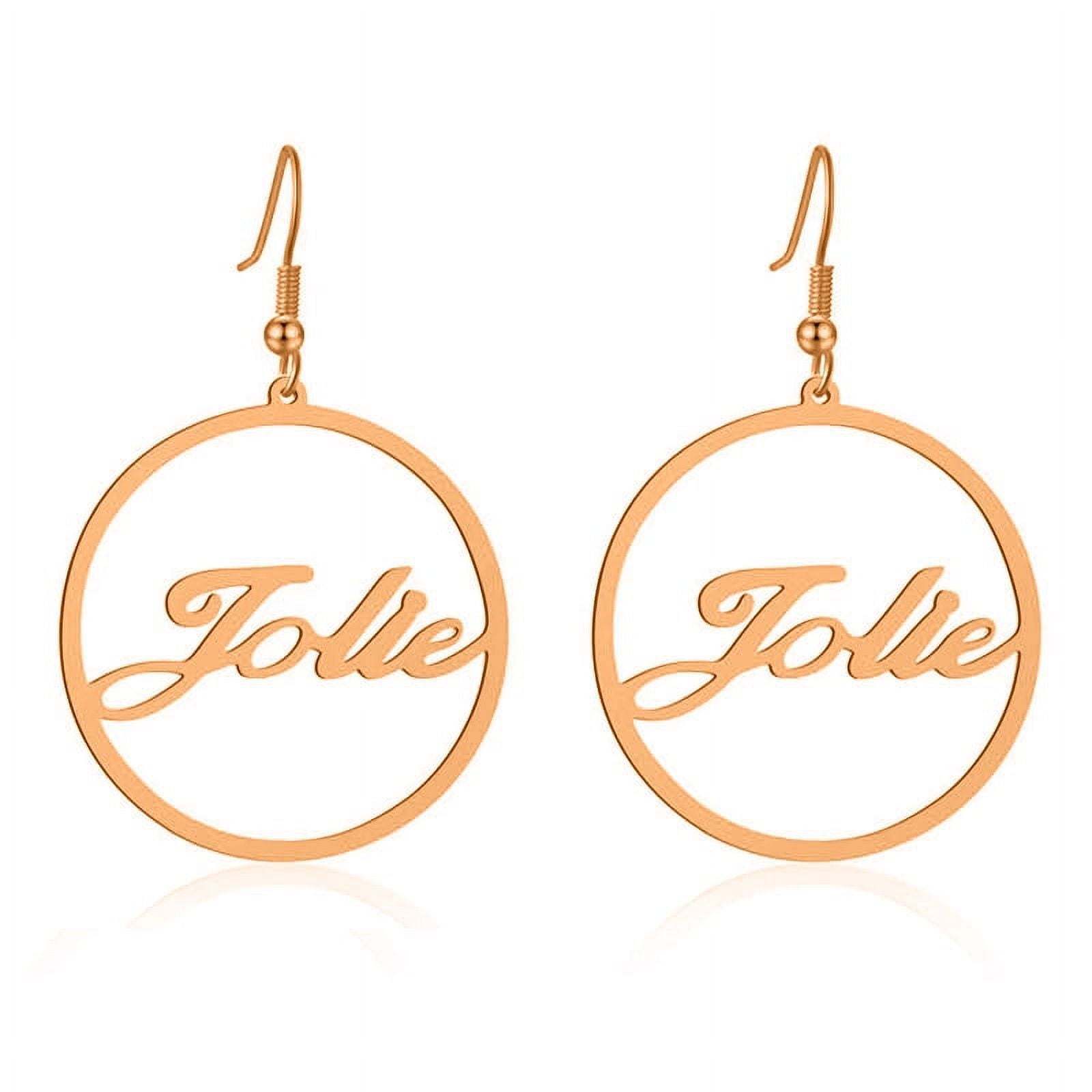 Personalized name on sale hoop earrings
