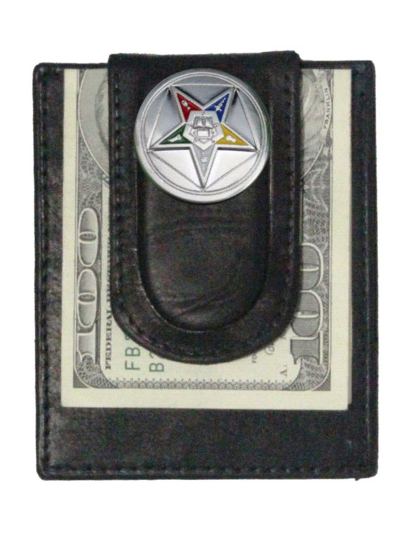 Custom Eastern StarPaul and Taylor Money Clip Wallet Black