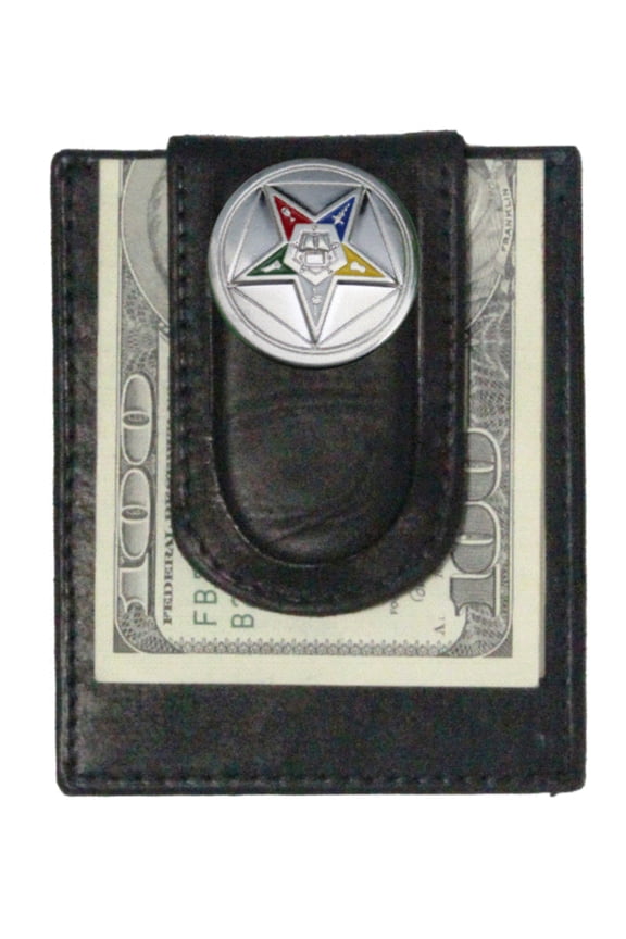 Custom Eastern StarPaul and Taylor Money Clip Wallet Black