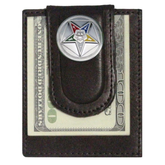 Custom Eastern StarPaul and Taylor Money Clip Wallet Brown