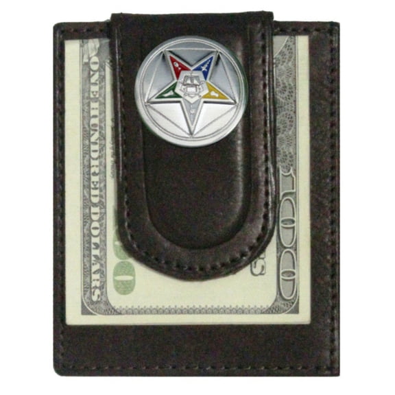 Custom Eastern StarPaul and Taylor Money Clip Wallet Brown