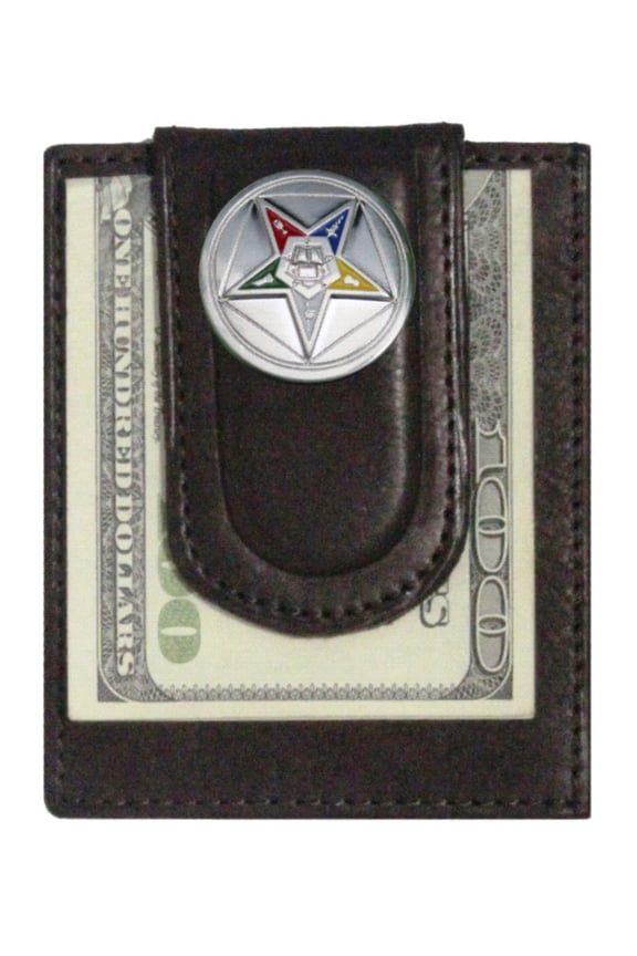 Custom Eastern StarPaul and Taylor Money Clip Wallet Brown
