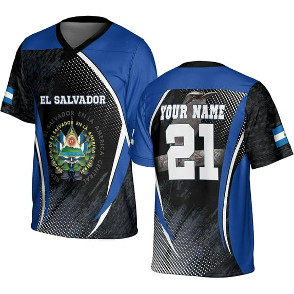Custom El Salvador Soccer Jersey El Salvador Flag Jerseys Sports Shirt Salvadoran Pride Salvadoreñas Shirts El Salvador (2XL)