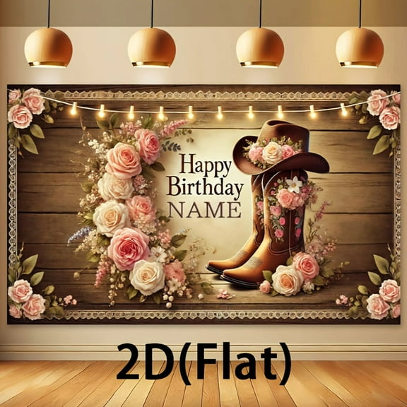 Custom Elegant Party Decorations Banner Floral Sign Backdrop Photo Booth Props Background Party Favors